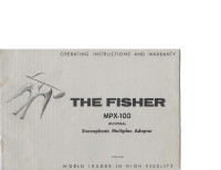 Fisher MPX-100 - Owners Manual 